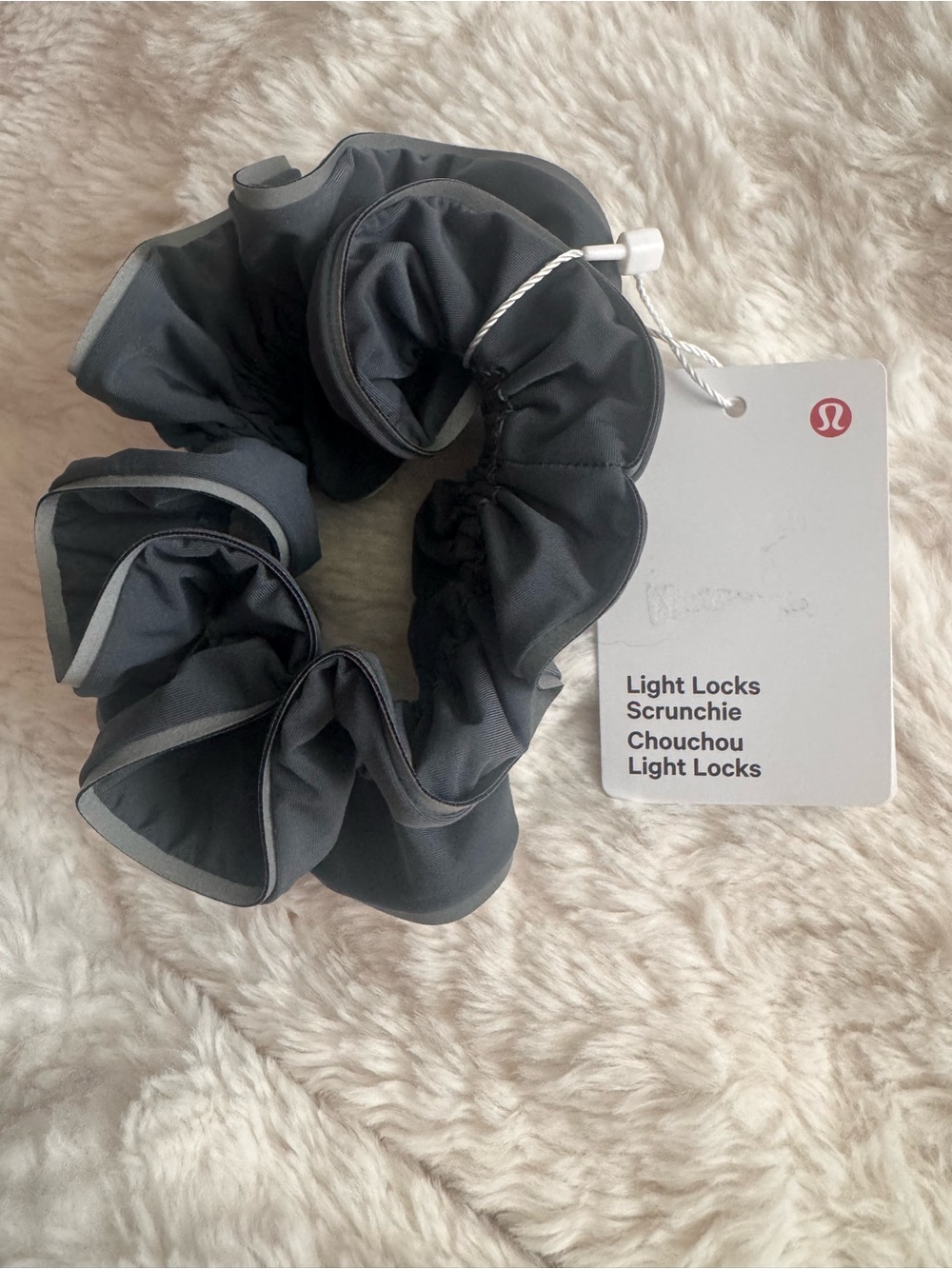 Lululemon Light Locks Scrunchie in Solar Grey - Reflective RARE